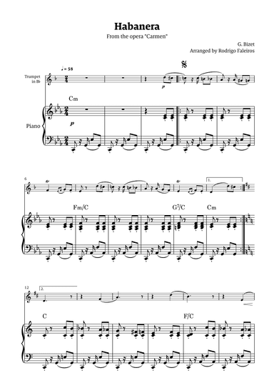 Habanera (for solo trumpet w/ piano accompaniment) (arr. Rodrigo Faleiros)