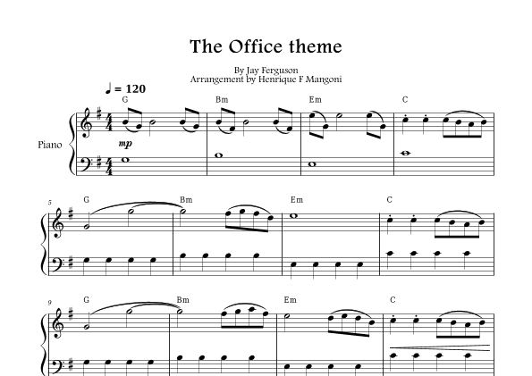 The Office - Theme (arr. Henrique F Mangoni)