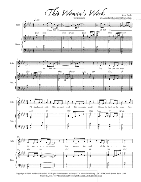This Woman's Work (arr. Jennifer McMillan)