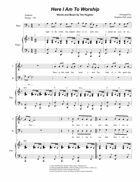 Here I Am To Worship (arr. Stephen DeCesare)