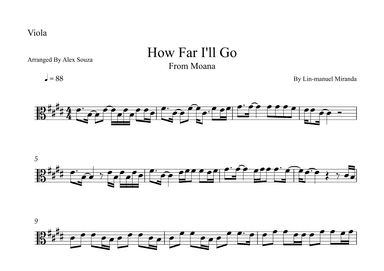 How Far I'll Go (arr. Alex Souza)