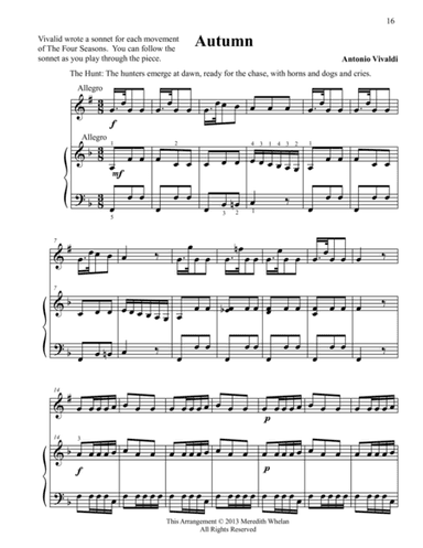 Classical Duets for Clarinet & Piano:  Autumn from Vivaldi's Four Seasons (arr. Meredith Whelan)