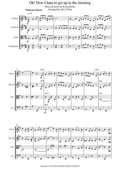 Oh, How I Hate To Get Up In The Morning (arr. Alex Tinlin)