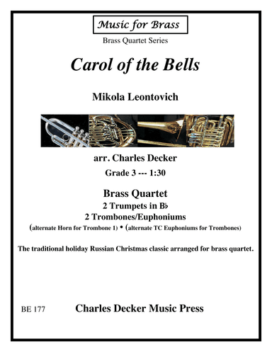 Carol of the Bells for Brass Quartet (arr. Charles Decker)