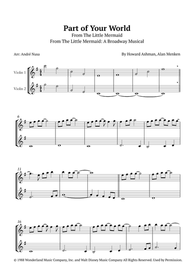 Part Of Your World (arr. André Nusa)