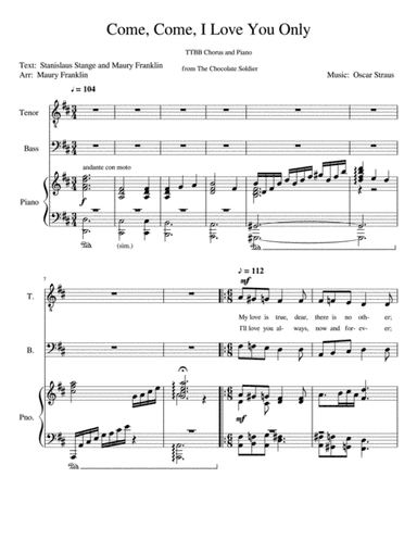 Come, Come, I Love You Only (arr. Maury Franklin)