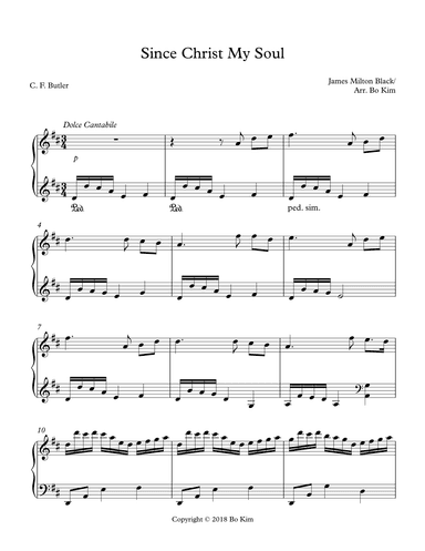 Since Christ My Soul From Sin Set Free (Solo Piano Arrangement) (arr. Bo Kim)