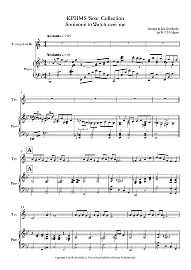 Someone To Watch Over Me (arr. Kevin P Holdgate)