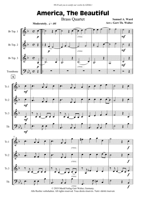 America, The Beautiful (arr. Gert Th. Walter)
