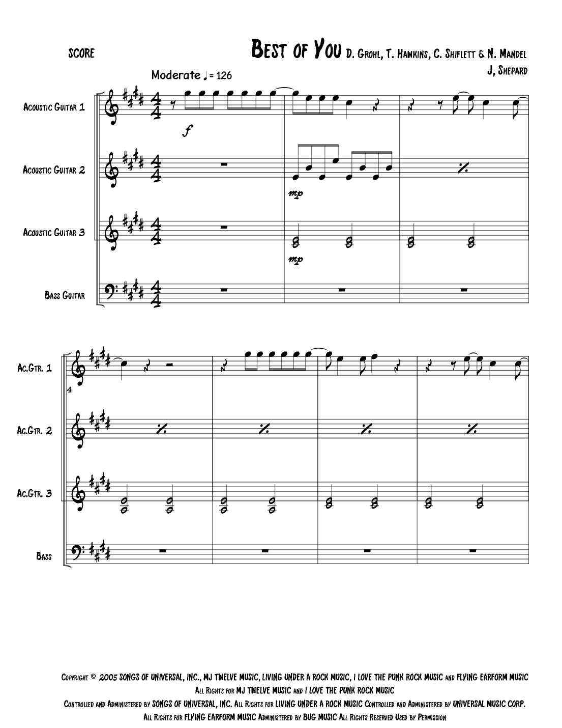Best Of You (arr. Jeremy Shepard)