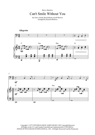Can't Smile Without You (arr. Kaiserin Rebecca)