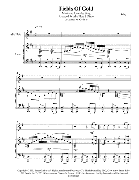Fields Of Gold (arr. James M. Guthrie)