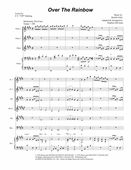 Over The Rainbow (from The Wizard Of Oz) (arr. Stephen DeCesare)