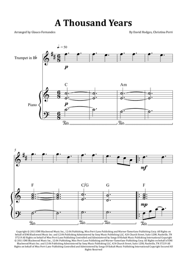 A Thousand Years (arr. Glauco Fernandes)