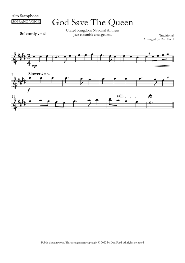 God Save The Queen (arr. Dan Ford)