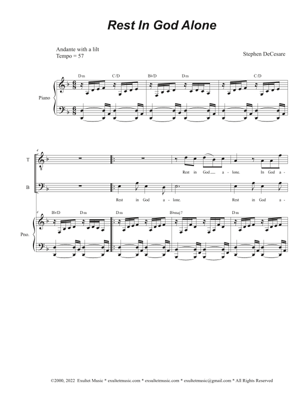 Rest In God Alone (Duet for Tenor and Bass solo)