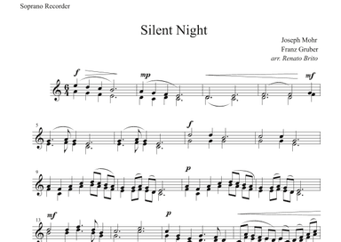 Silent Night - For Small Orquestra (arr. Renato Brito - Soprano Recorder part) (arr. Renato Brito)