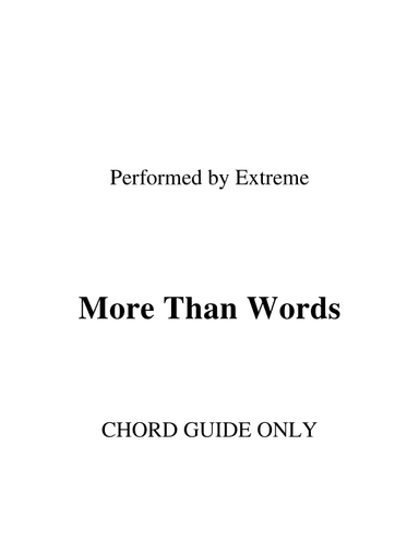 More Than Words (arr. RWM)