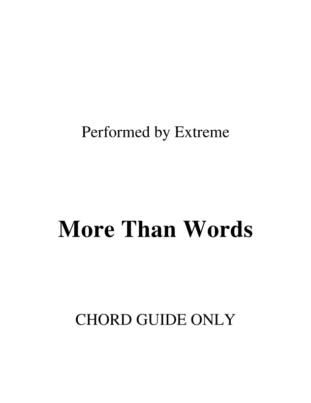 More Than Words (arr. RWM)