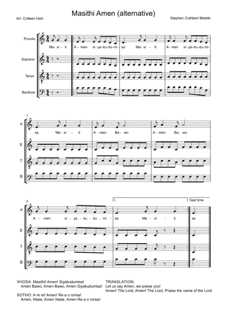Masithi Amen (Amen, we praise your name, O God) arr. Colleen Hart (arr. Colleen Hart)