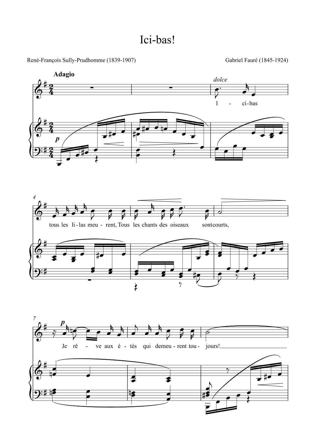 Ici-bas! E minor, medium-low voice (arr. ulysses77)