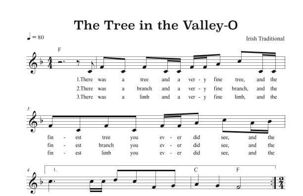 The Tree in the Valley-O (arr. Riverside Guitar School)
