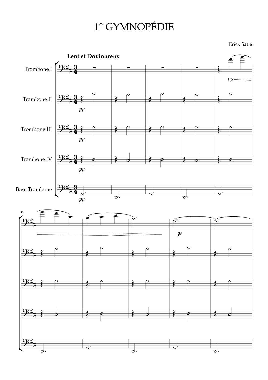 Gymnopédie No.1 (arr. Karen Gueiros)