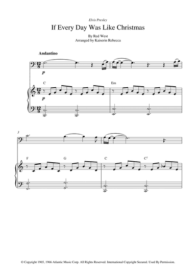 If Every Day Was Like Christmas (arr. Kaiserin Rebecca)