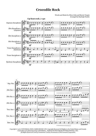 Crocodile Rock (arr. Kayleigh Huelin)