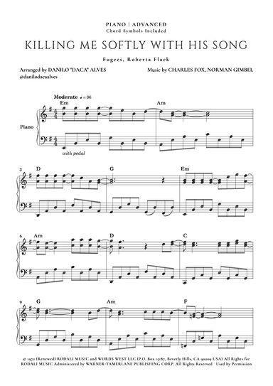 Killing Me Softly With His Song (arr. Danilo "Daca" Alves)
