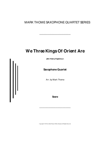 We Three Kings Of Orient Are (arr. Mark Thome)