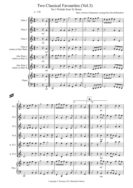 2 Classical Favourites for Flute Quartet (volume three) (arr. David Burndrett)
