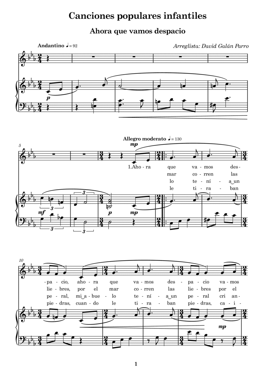 Ahora que vamos despacio (arr. Sergio Galan Parro)
