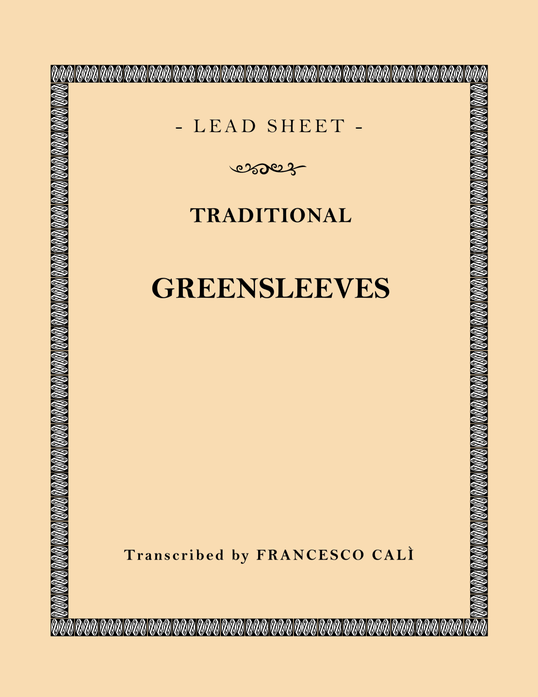 Greensleeves (arr. Francesco Calì)