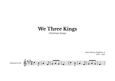 We Three Kings for Easy Clarinet Solo (arr. Marcos Soares)