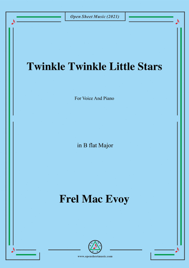 Frel Mac Evoy-Twinkle Twinkle Little Star,in B flat Major (arr. Open Cloud)