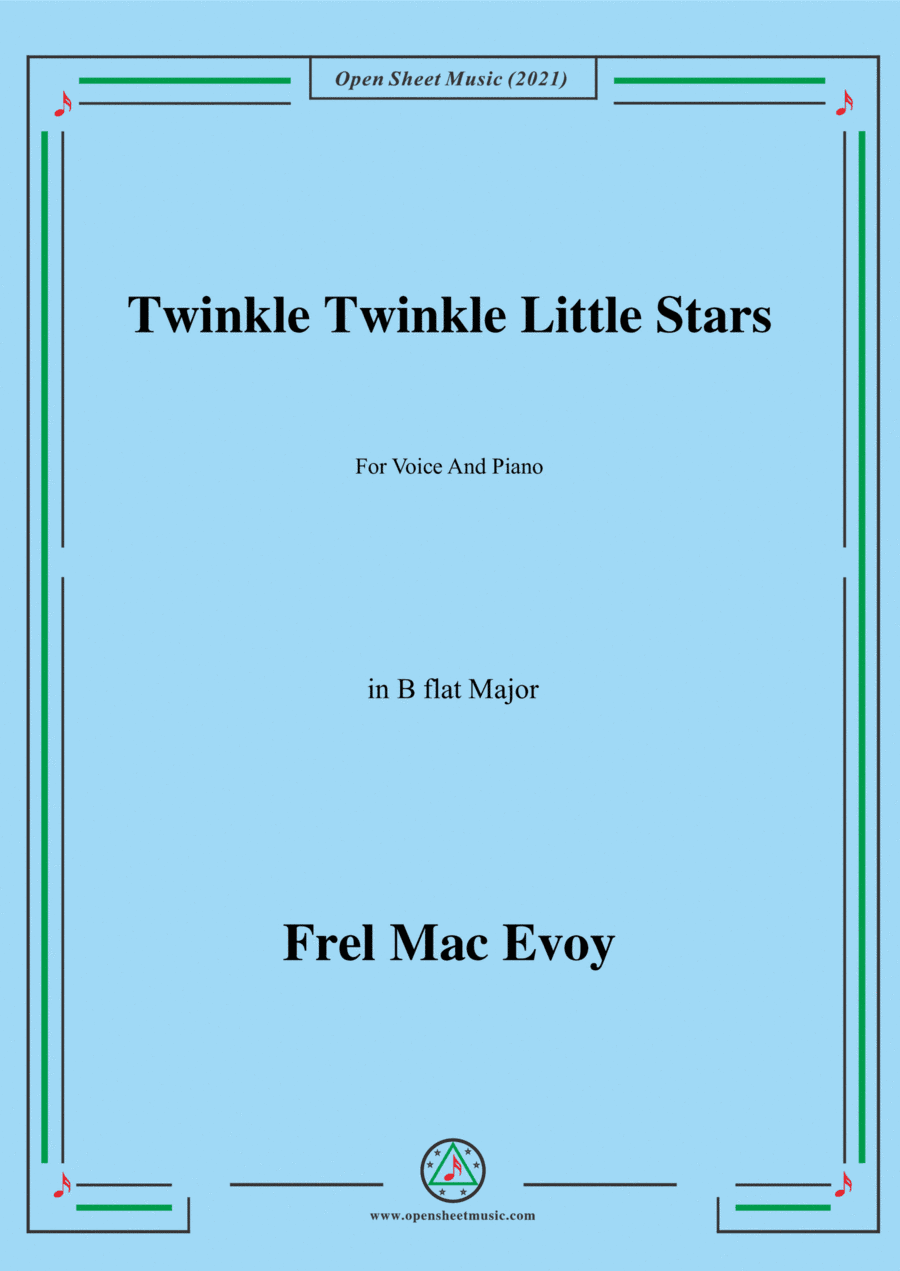 Frel Mac Evoy-Twinkle Twinkle Little Star,in B flat Major (arr. Open Cloud)