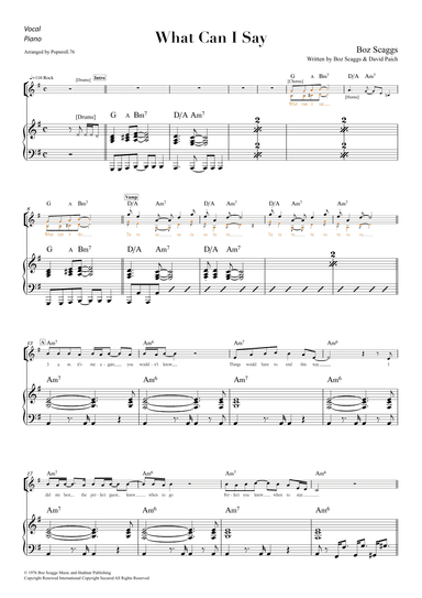 What Can I Say (arr. Popsroll 1976)