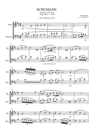 OBOE & BASSOON DUET - Schumann (arr. Ellen Macpherson)