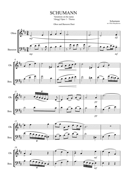 OBOE & BASSOON DUET - Schumann (arr. Ellen Macpherson)
