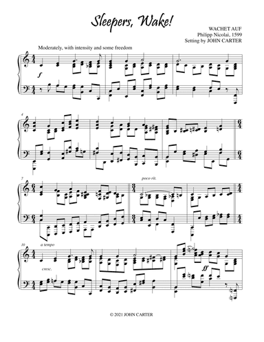Sleepers, Wake! (arr. John Carter)