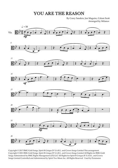 You Are The Reason (arr. Milanov)