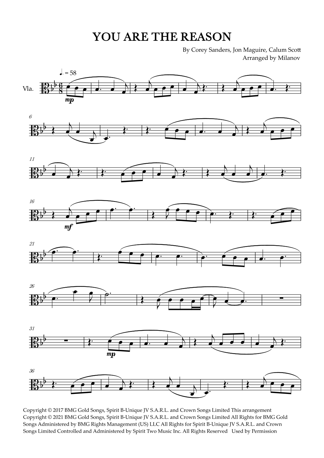 You Are The Reason (arr. Milanov)