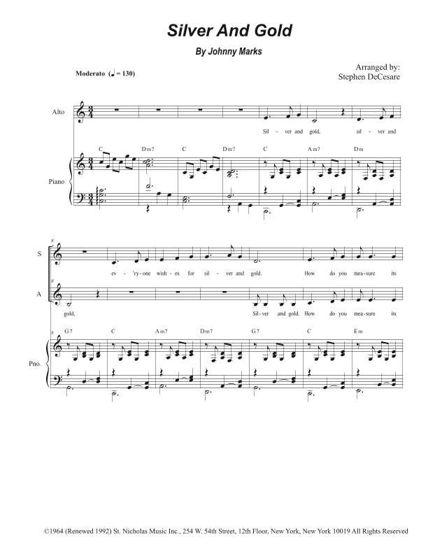 Silver And Gold (arr. Stephen DeCesare)