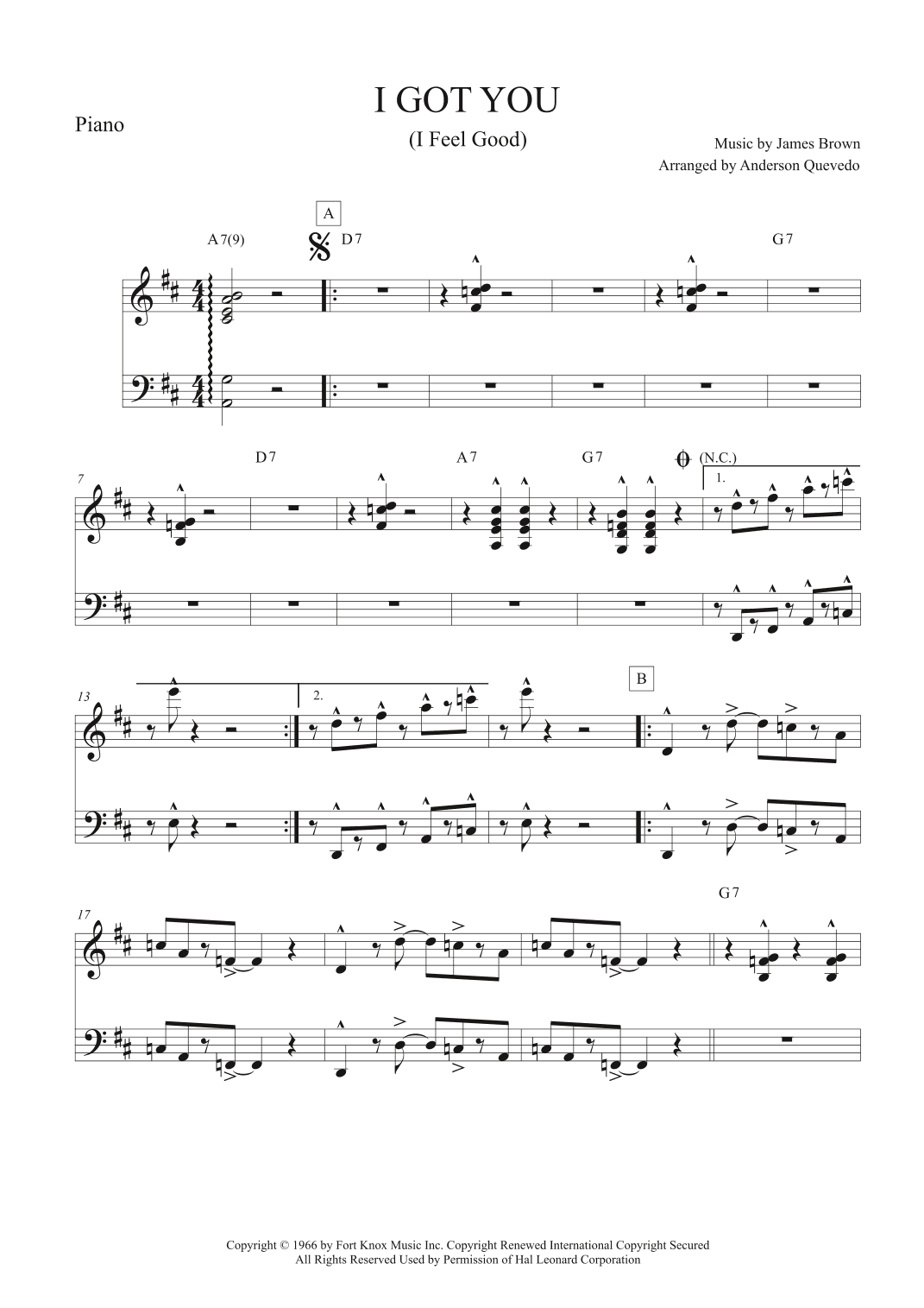 I Got You (I Feel Good) (arr. Anderson Quevedo)