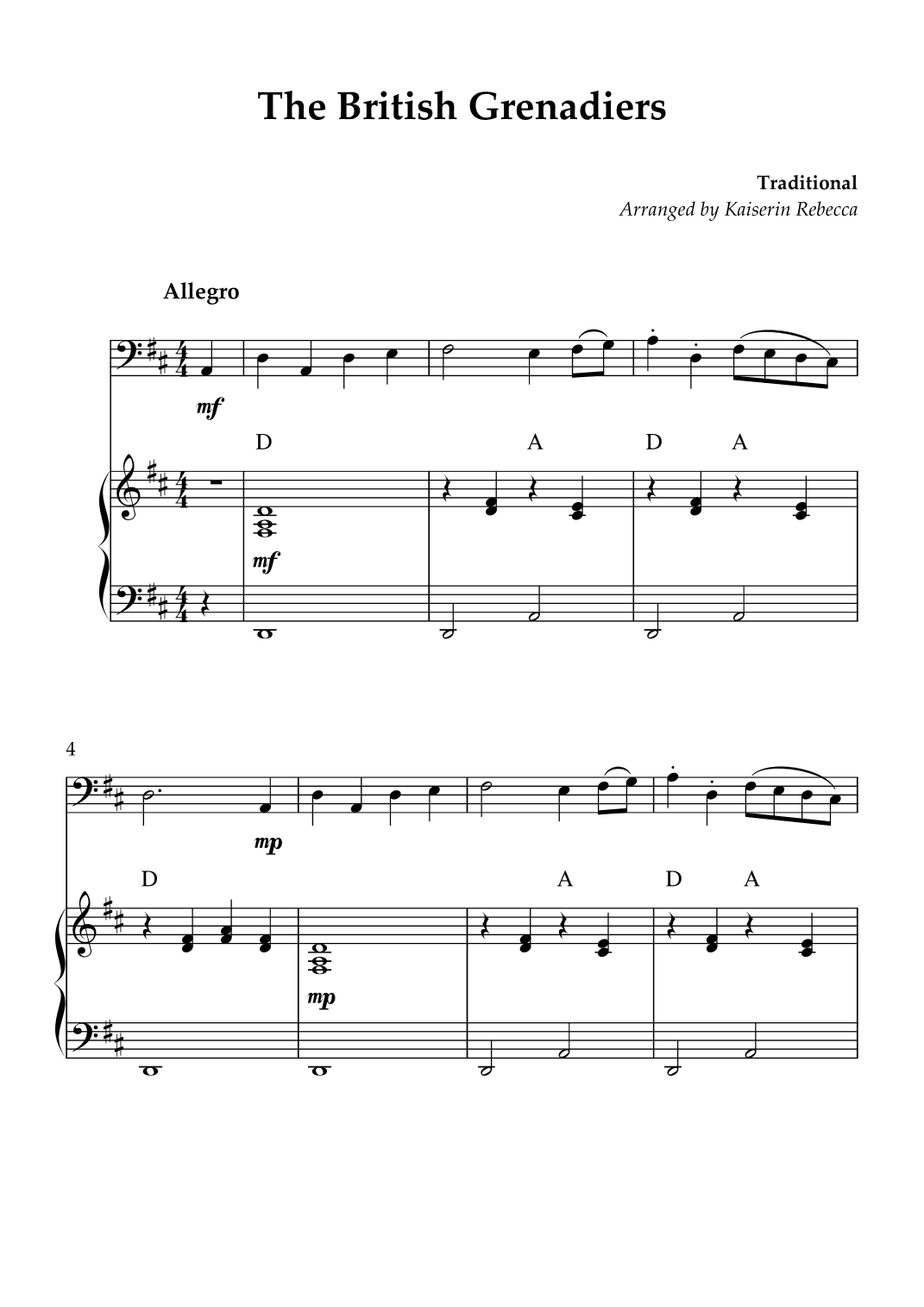 The British Grenadiers (arr. Kaiserin Rebecca)