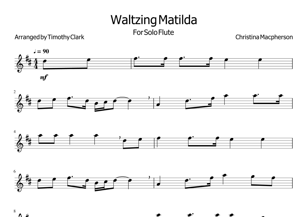 Waltzing Matilda (arr. Timothy Clark)