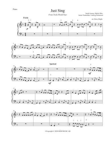 Just Sing Trolls World Tour (arr. Betsy Bright)