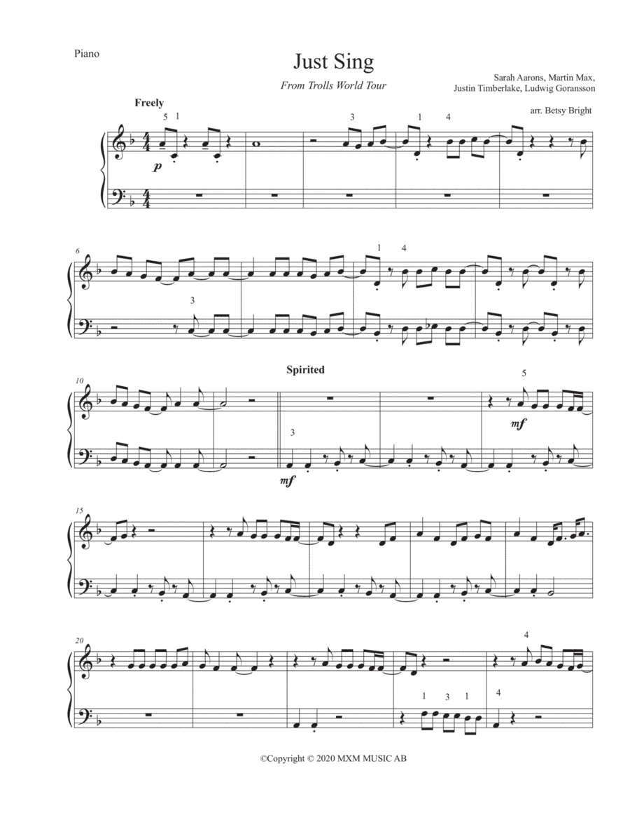 Just Sing Trolls World Tour (arr. Betsy Bright)