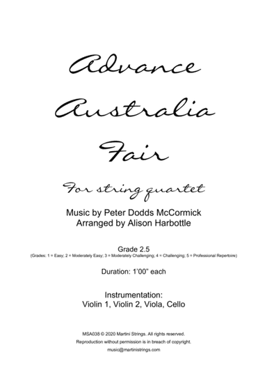 Advance Australia Fair (arr. Alison Harbottle)
